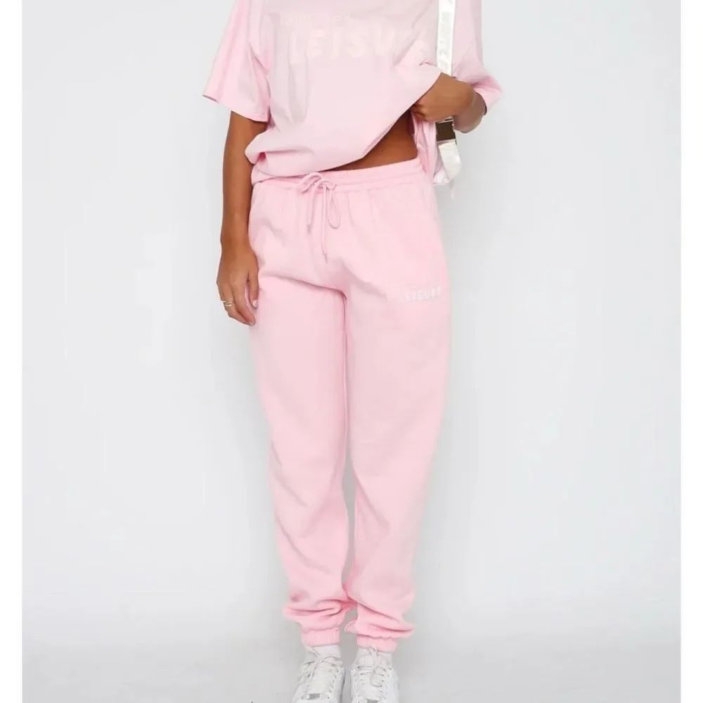 White Fox Baby Pink Volume 3.5 Leisure Sweatpants Sz S *Flawed* Cozycore Lounge